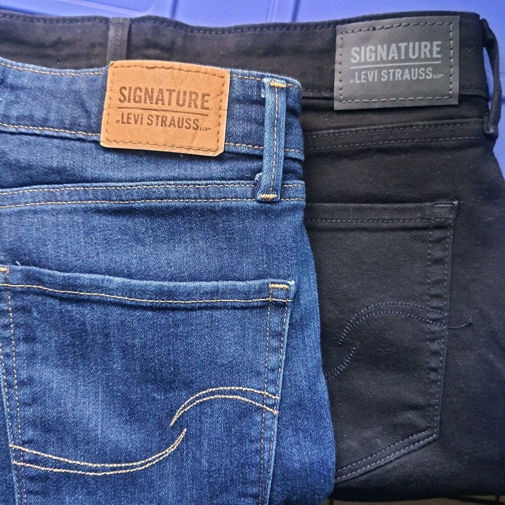 Lot Of 2 Levi’s Signature Mid High Rise Skinny Size 32x25 Denim Casual Jeans 10P